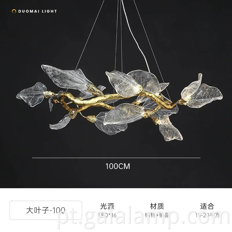 Luminária elegante de luminária pendurada no estilo ramo para mesa de jantar